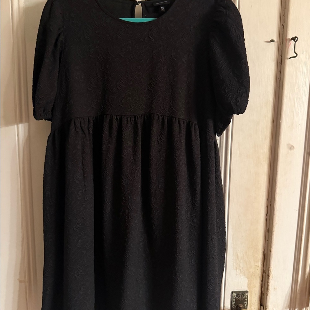 Who What Wear Black Babydoll Dress